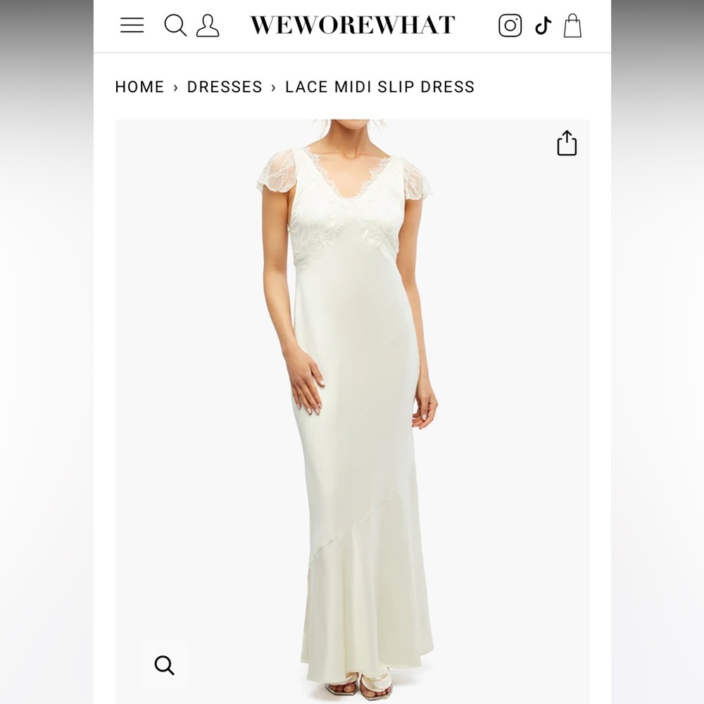 NWT weworewhat satin lace dress